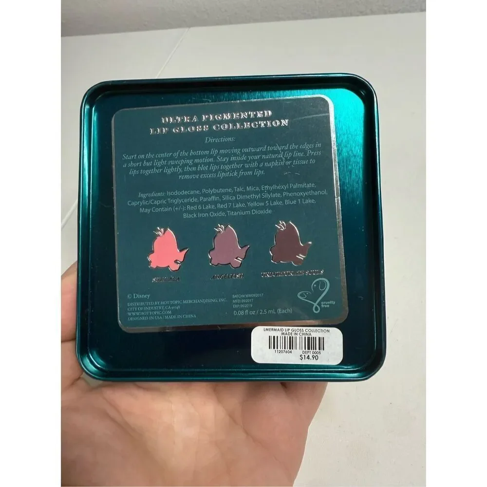 NWOT Disney’s Little Mermaid “Part Of Your World” Lip Gloss Collection in Tin